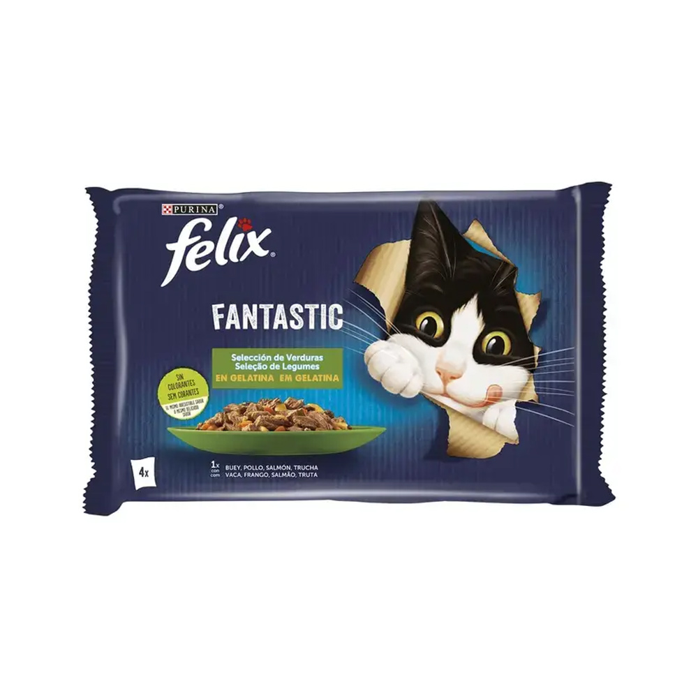 Alimento Húmido para Gato Felix Fantastic Legumes 4x85gr