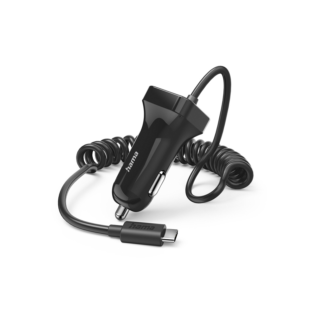 Carregador Isqueiro Auto USB-C 12W 1m Preto