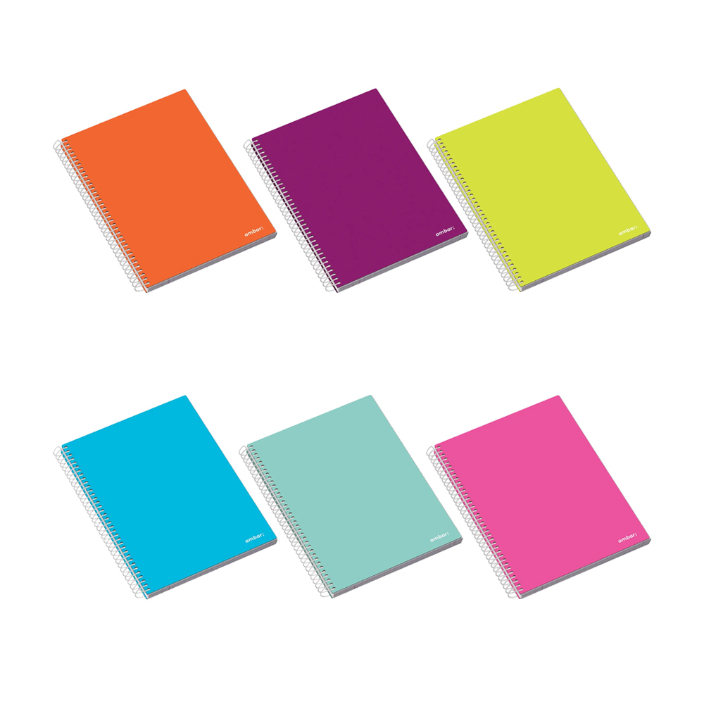 Caderno Espiral A5 Pautado Ambar School Sortido 100Fls 1un