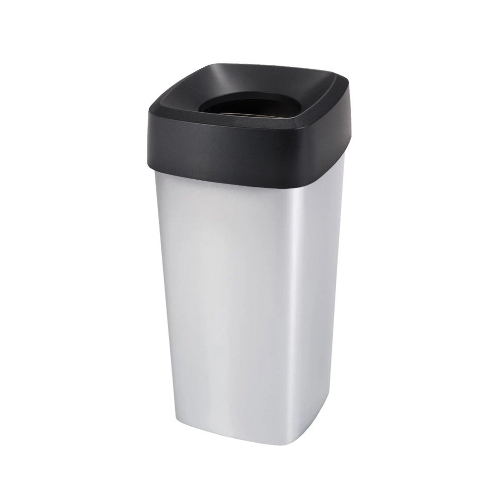 Contentor 60L Quadrado Cinza Cube com Tampa