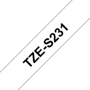 Fita Laminada SuperAdesiva 12mmx8mts Branco/Preto