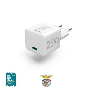 Carregador USB-C PD/QC 25W Rápido Benfica Branco