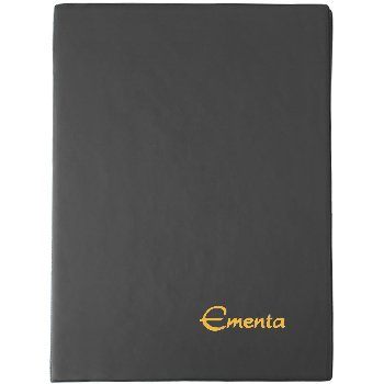 Porta Ementas A4 4 Bolsas Cinza