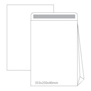 Envelopes Saco 250x353mm B4 Branco 090g c/Fole 40mm 50un
