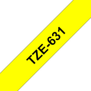 Fita Laminada 12mmx8mts Amarelo/Preto