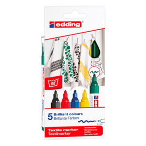 Marcador Tecidos Edding 4500 2-3mm 5 Cores 5un