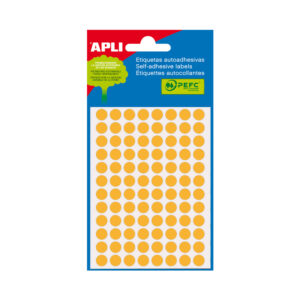 Etiquetas Redondas 08mm Laranja Fluorescente Apli 288un