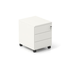 Bloco Rodado de 3 Gavetas com Rodas 420x530x580mm Branco