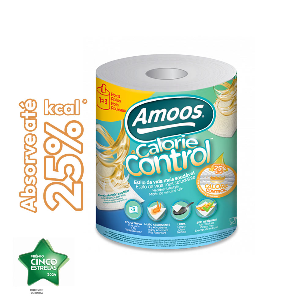 Rolo Multiusos 026mx20,7cm 58g 3Fls AMOOS Calorie 1un