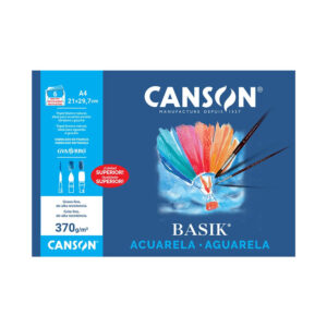 Papel Aguarela A4 370gr Canson Basik Minipack 6Fls