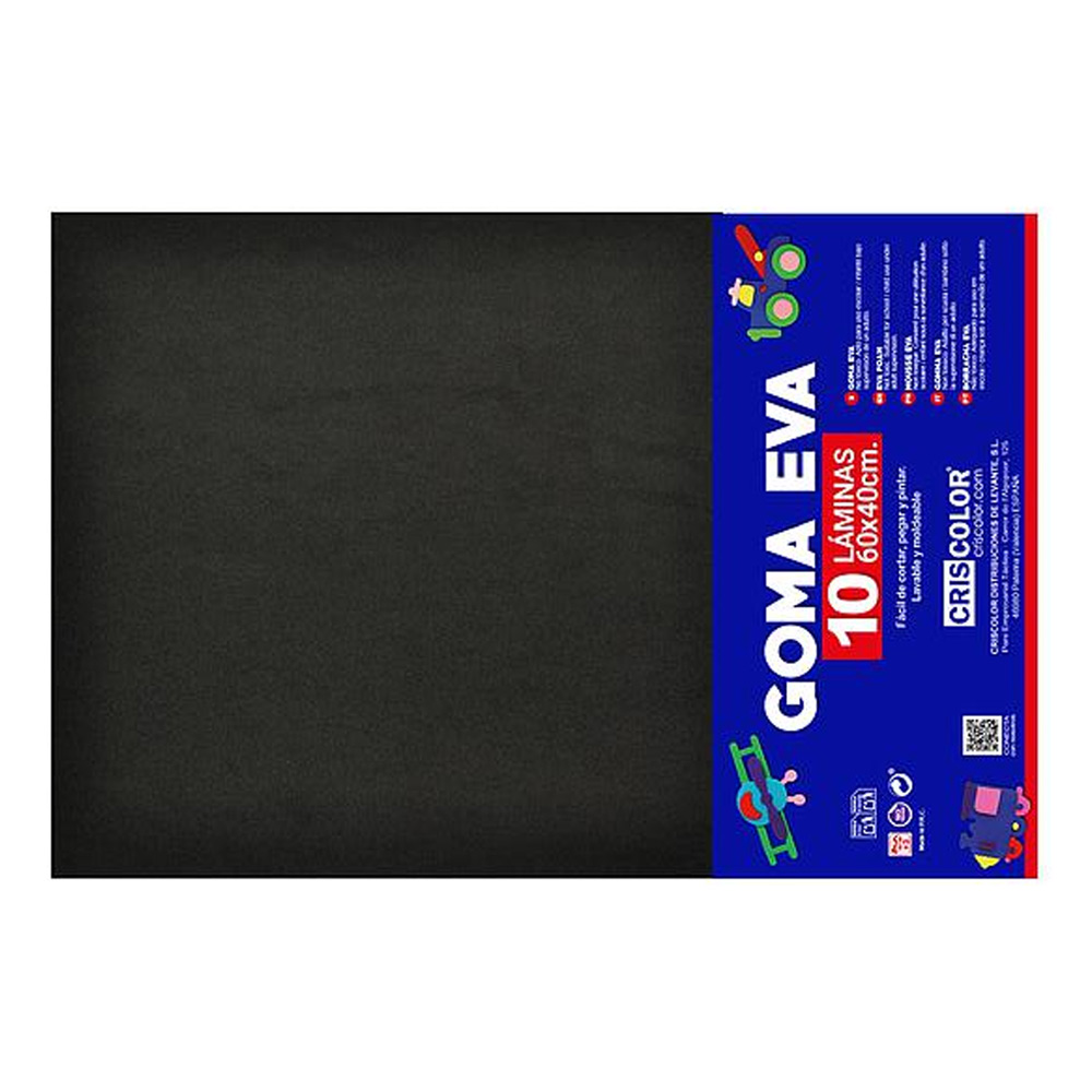 Placa de Goma EVA Preto 40x60cm 1un