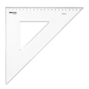 Esquadro 45G-30cm Plástico Cristal Aristo Geocollege AR23430
