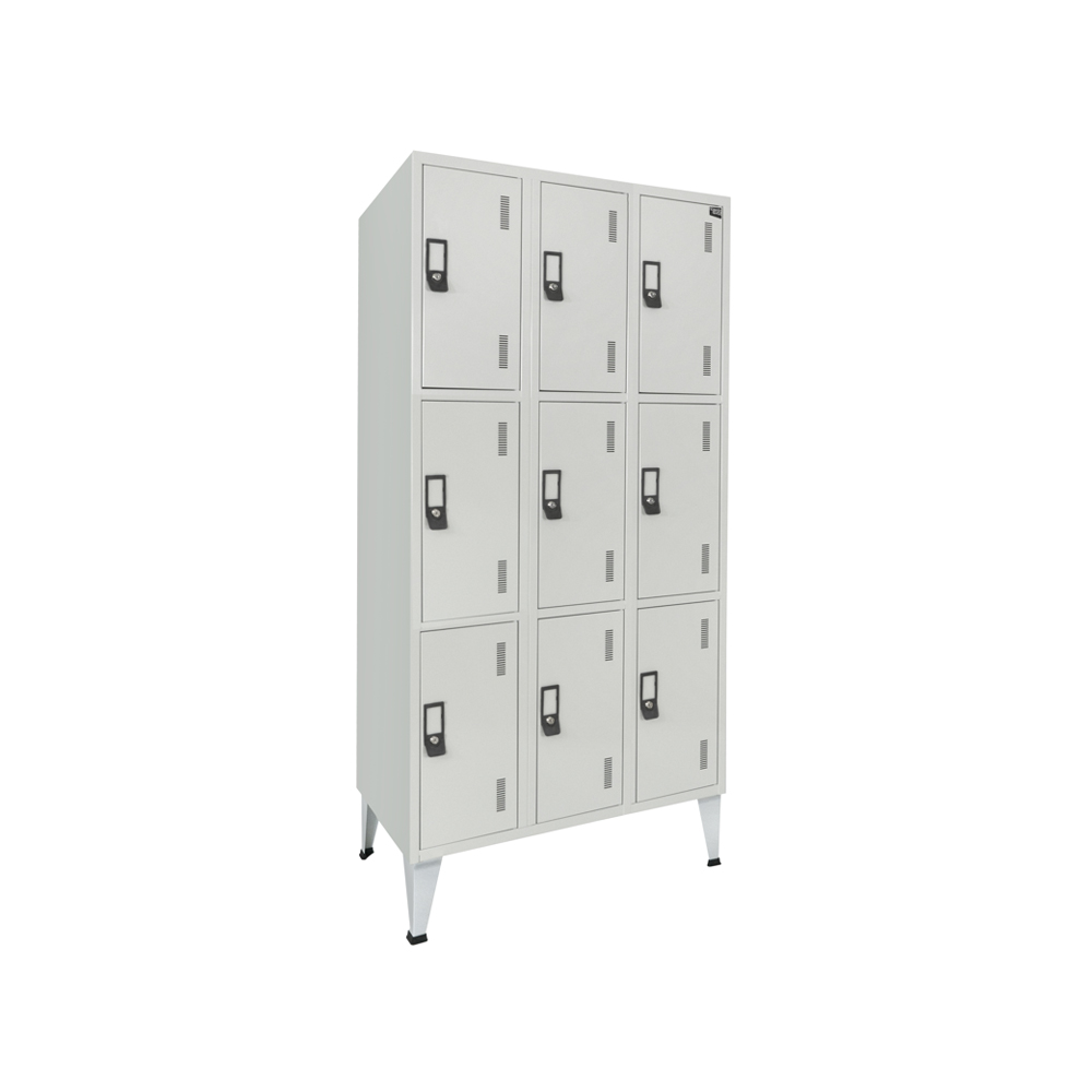 Cacifos Metálicos Triplo 9 Cacifos 900x500x1900mm Cinza