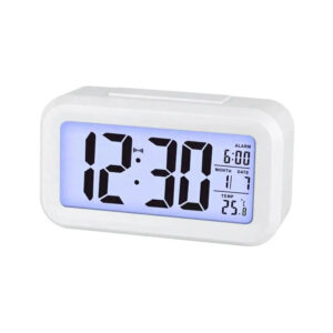 Relógio Despertador Digital LED Branco